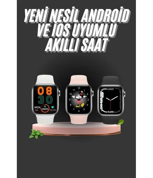 1.83 İnç Akıllı Saat Android Ve İos Uyumlu Çağrı Cevaplayabilen Adımsayar Gps Takibi