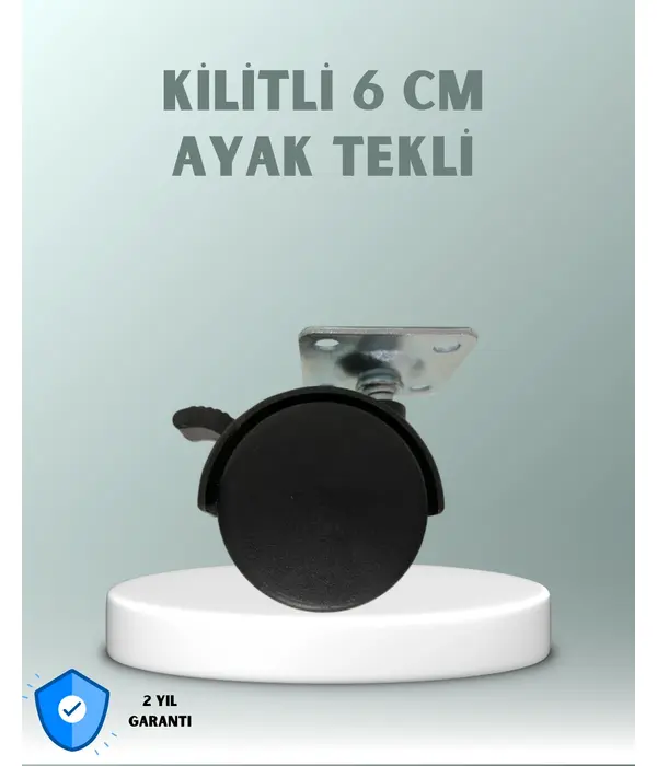 Zemin Korumalı 6 Cm Kilitli Döner Ayak