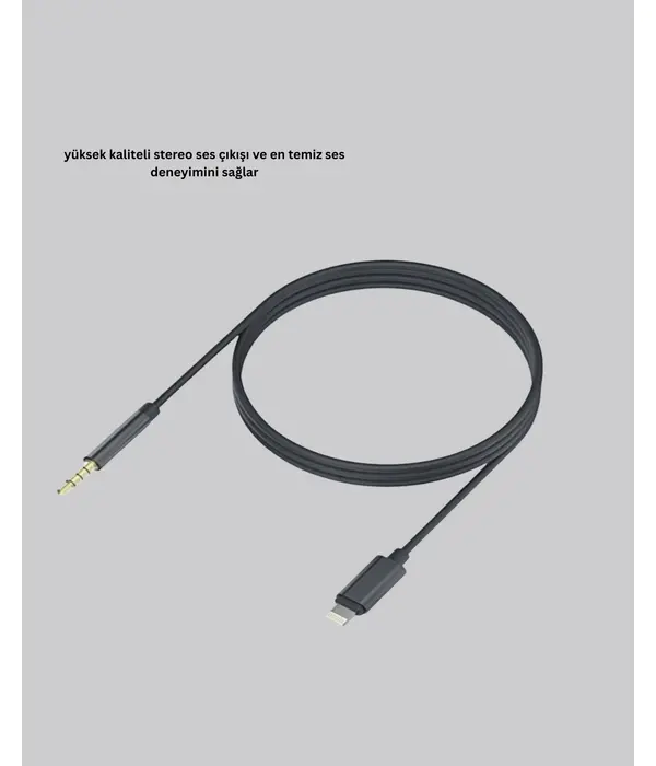 1 Metre Lightning To Aux Çevirici Kablo Stereo Ses Yüksek Kalite