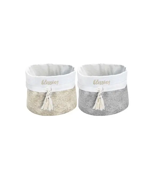 Yuvarlak Katlanabilir Çok Amaçlı Saklama Organizer Kutu Keçe Sepet (maxi) - 03396