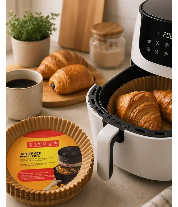 Yuvarlak Airfryer Kağıdı 100 Adet Yağ Tutmaz Hazne Koruyucu