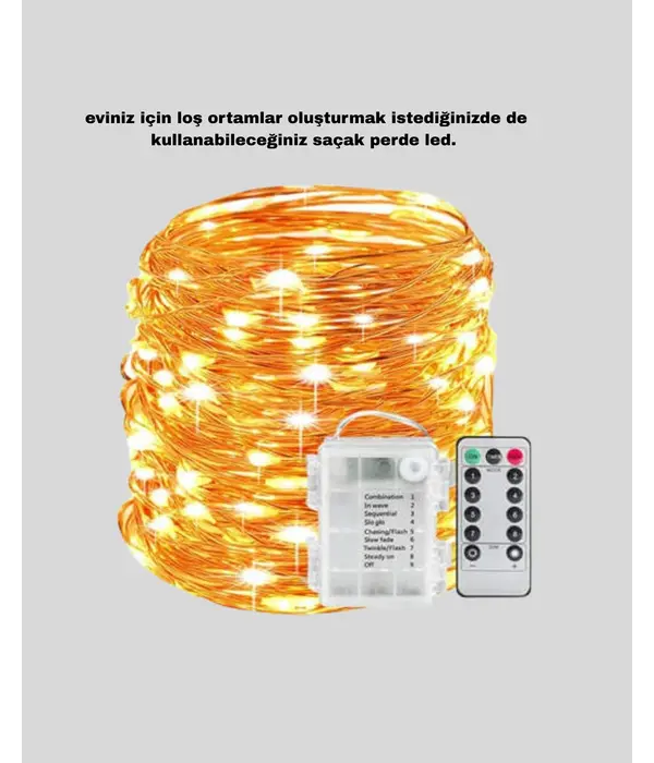 Zaman Ayarlı 8 Modlu Günışığı Perde Led Işık Usb Çalışma Yeni Nesil
