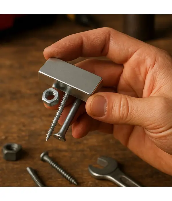 1 Adet 40x20x5mm Neodyum Magnet Güçlü N35 Mıknatıs Köşeli Nikel Kaplama