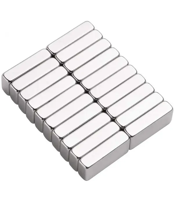 10 Adet 20x10x5 Mm Neodyum Magnet N35 Güçlü Mıknatıs Köşeli Ve Dayanıklı Nikel Kaplama