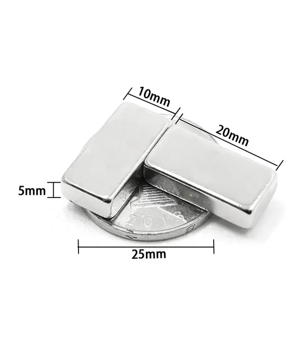 10 Adet 20x10x5 Mm Neodyum Magnet N35 Güçlü Mıknatıs Köşeli Ve Dayanıklı Nikel Kaplama