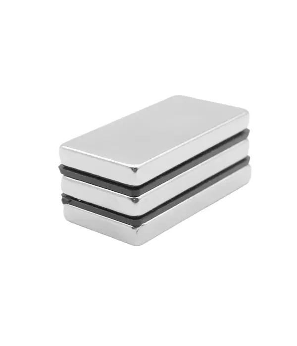 1 Adet 40x20x5mm Neodyum Magnet Güçlü N35 Mıknatıs Köşeli Nikel Kaplama
