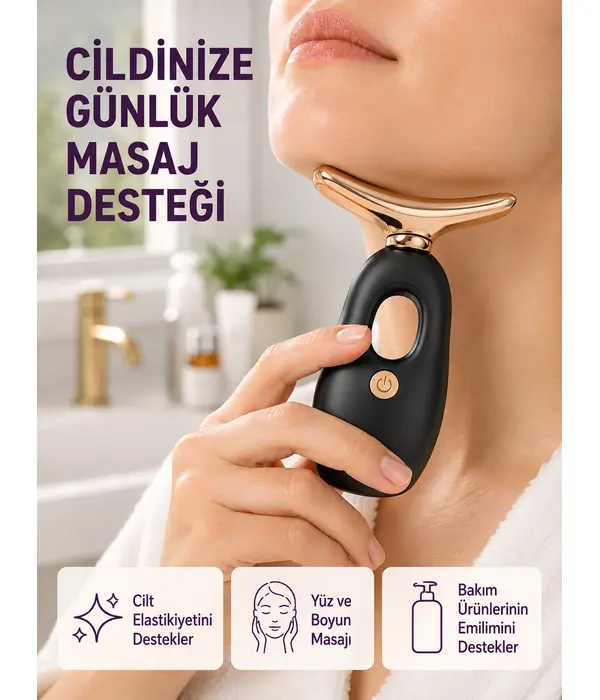 Yüz Ve Göz Altı Masaj Cihazı – Kırışıklık Karşıtı & Nemlendirici Etki Destekli