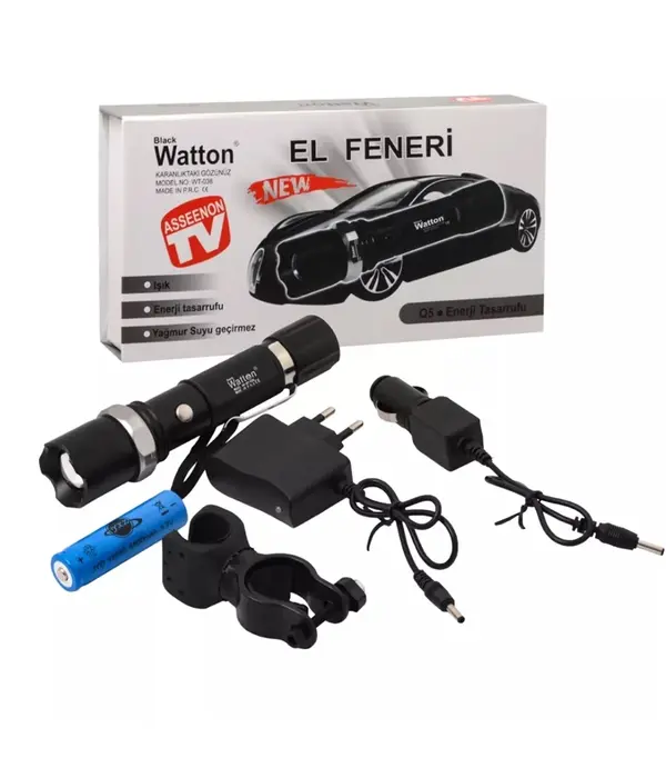 Zoomlu Şarjlı El Feneri En Uygun Fiyata  Wt-038